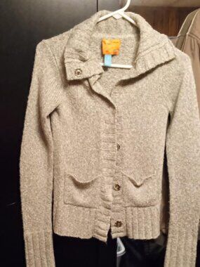 hollister vintage y2k snap up sweater small grey